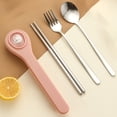 thumbnail image 1 of Dvkptbk Portable Cutlery Boxs with Cutlery Cute Stainless Steel Cutlery Chopsticks Spoon Fork Set Student Portable Cutlery Case Stainless Steel Cutlery Set Kitchen & Dining, 1 of 6