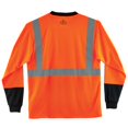 thumbnail image 1 of GloWear 22714 Type R Class 2 Black Bottom Front Long Sleeve T-Shirt, Orange - Large, 1 of 1
