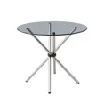 thumbnail image 1 of Velets Bella Glass Top Dining Table with Stainless Steel Legs - Modern & Sleek Design for Dining Room, Kitchen, or Living Room - Durable & Sturdy Construction, Perfect for Breakfast Nooks & Kitchens, 1 of 4