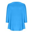 thumbnail image 5 of RXIRUCGD T-shirt d'Été Décontracté pour Femmes Manches Trois-Quarts Col Rond Froncé Blouse, Bleu Ciel, Taille : TG, 5 of 5