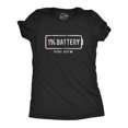 thumbnail image 1 of Womens 1% Battery Please Help Me T Shirt Funny Running On Empty Graphic Tee (Heather Black) - M, 1 of 3