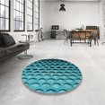 thumbnail image 4 of Ahgly Company Tapis d'Intérieur Rectangulaire Transitionnel Lavable à la Machine, Bleu Turquoise Vif, 5 Pieds x 7 Pieds, 4 of 7