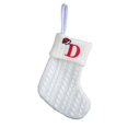thumbnail image 2 of Fridja 8 Inch Mini Initial Christmas Stocking Monogram Embroidered Christmas Stocking White Knitted Small Christmas Stocking Decorations for Fireplace Mantle Christmas Wall, 2 of 5