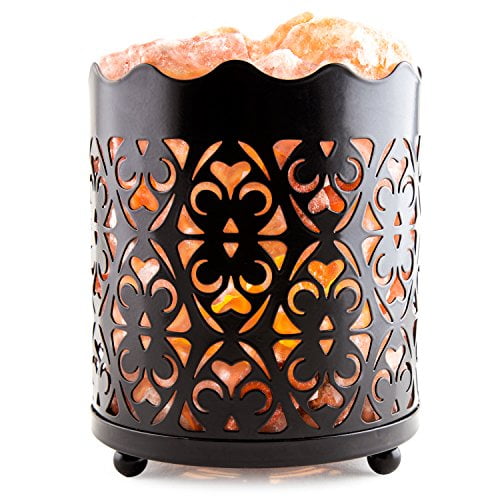 Himalayan Pink Salt Lamp Basket & Dimmer Cord Bulb