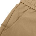 thumbnail image 4 of RXIRUCGD Men's Fashion Drawstring Elastic Waist Solid Color Casual Length Pants, Khaki, Size: L, 4 of 8