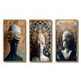 thumbnail image 2 of Designart "Futuristic Fashion Sci-Fi Woman Portrait II" Surrealism Framed Wall Art Set Of 3 - Blue Transitional Frame Canvas Set For Living Room Decor, 2 of 6