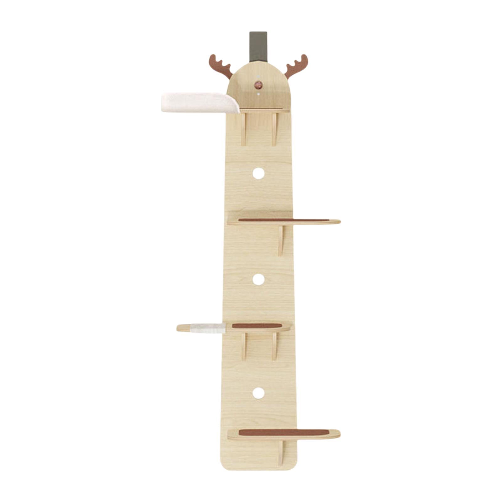 Bunblic 4 Levels Door Hanging Cat Climber Mounted Vertical Cat Tree Wood 59" Height Sisal Wrapped for Indoor Cats Cat Scratching Post