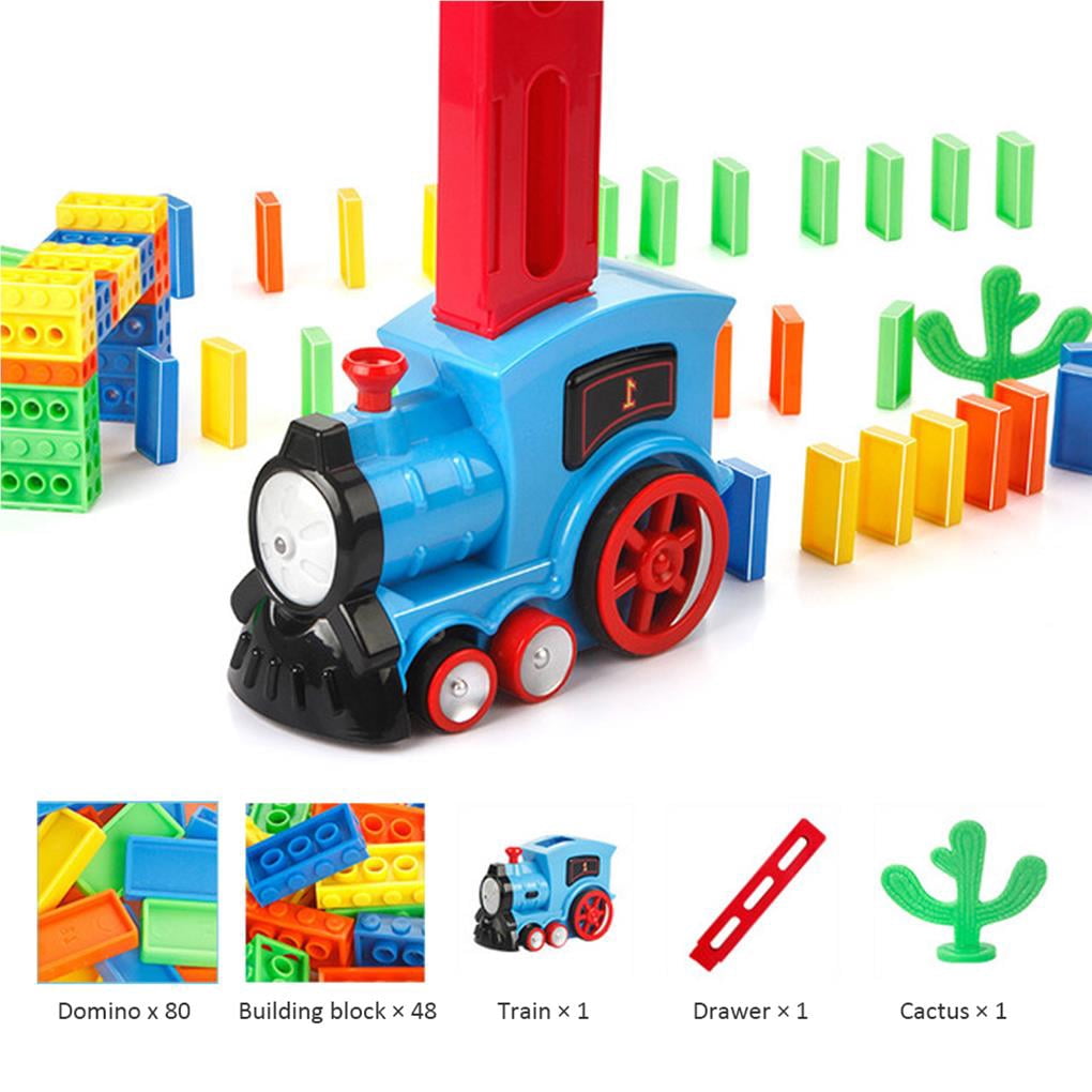 QualitChoice Domino Train Toys Set Children's Domino Blocks Set Educational Domino Toys