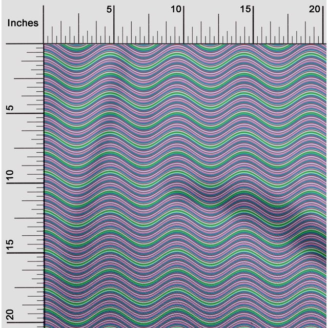 oneOone Silk Tabby Fabric Serpentine Stripe Printed Craft Fabric BTY 42 Inch Wide