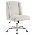 thumbnail image 1 of Linon Draper Upholstered Swivel Office Chair in Cream Sherpa, 1 of 15