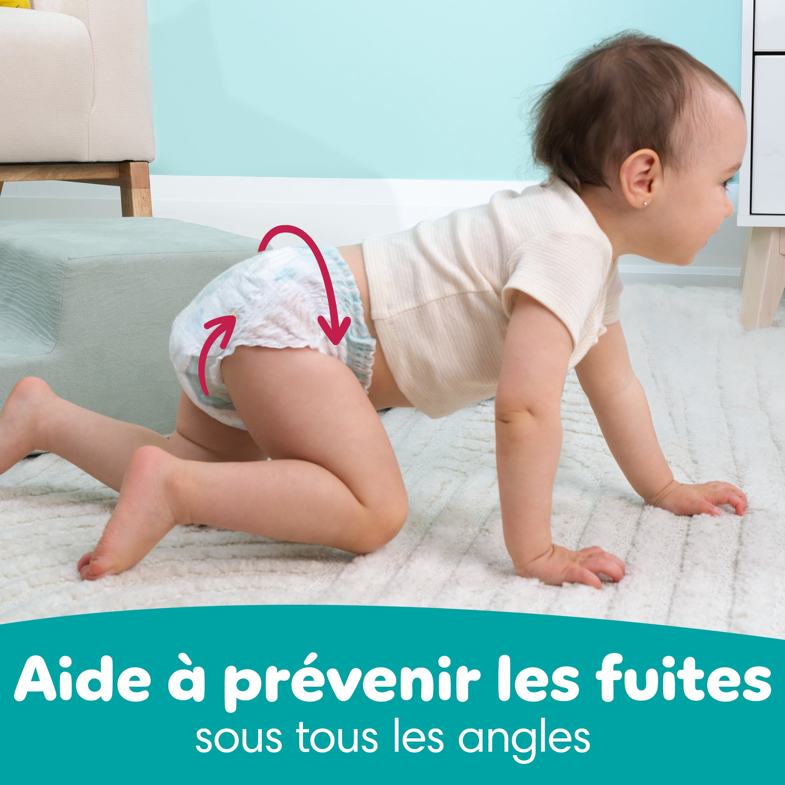 Pampers Couches - Swaddlers 360° - Taille 3, jusqu'à 100 % Anti-Fuites avec Ajustement Sec et Confortable, Onglets Faciles à Enlever Conçus pour des Changements Faciles, Couche à Enfiler