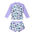 thumbnail image 1 of PMVFHDE Swimsuit High Waisted Two Piece Kids Two Piece Swimsuit Set For Girls Cute Split Swimwear For Girls And Big Kids Adorable Baby Swimming Outfit Light Purple,8-9 Years, 1 of 3