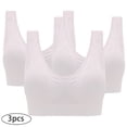 thumbnail image 3 of Bigersell Sports Bras for Women Clearance 3pc Exercise Bras Sets V-Neck Longline Bra Style B-60 Hook and Loop Bra Closure Seamless Wire-Free Bra Pack R-Multicolor L, 3 of 4