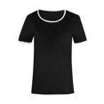 thumbnail image 4 of Pompotops T-shirt Uni pour Femme, Manches Courtes, Blouse à Col Rond, Hauts Décontractés, Liquidation, 4 of 4