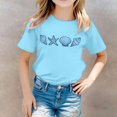 thumbnail image 2 of PMVFHDE Hauts pour Filles Hauts Basiques pour Filles Hauts d'Été pour Filles Hauts Tendance pour Filles Hauts à Manches Courtes pour Filles Chemise Décontractée Imprimée à Col Rond Manches Courtes T-Shirt Chemise Décontractée Bleu Ciel, 3-4 Ans, 2 of 5