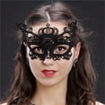 thumbnail image 3 of Black Lace Eye Face Mask Masquerade Ball Prom Halloween Decorations, 3 of 5