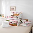 thumbnail image 5 of YST Ensemble de Douillette 7 Pcs Taureau des Highlands, Marbrure de Fleurs Colorées, Lit en Sac, Format Double, 5 of 5