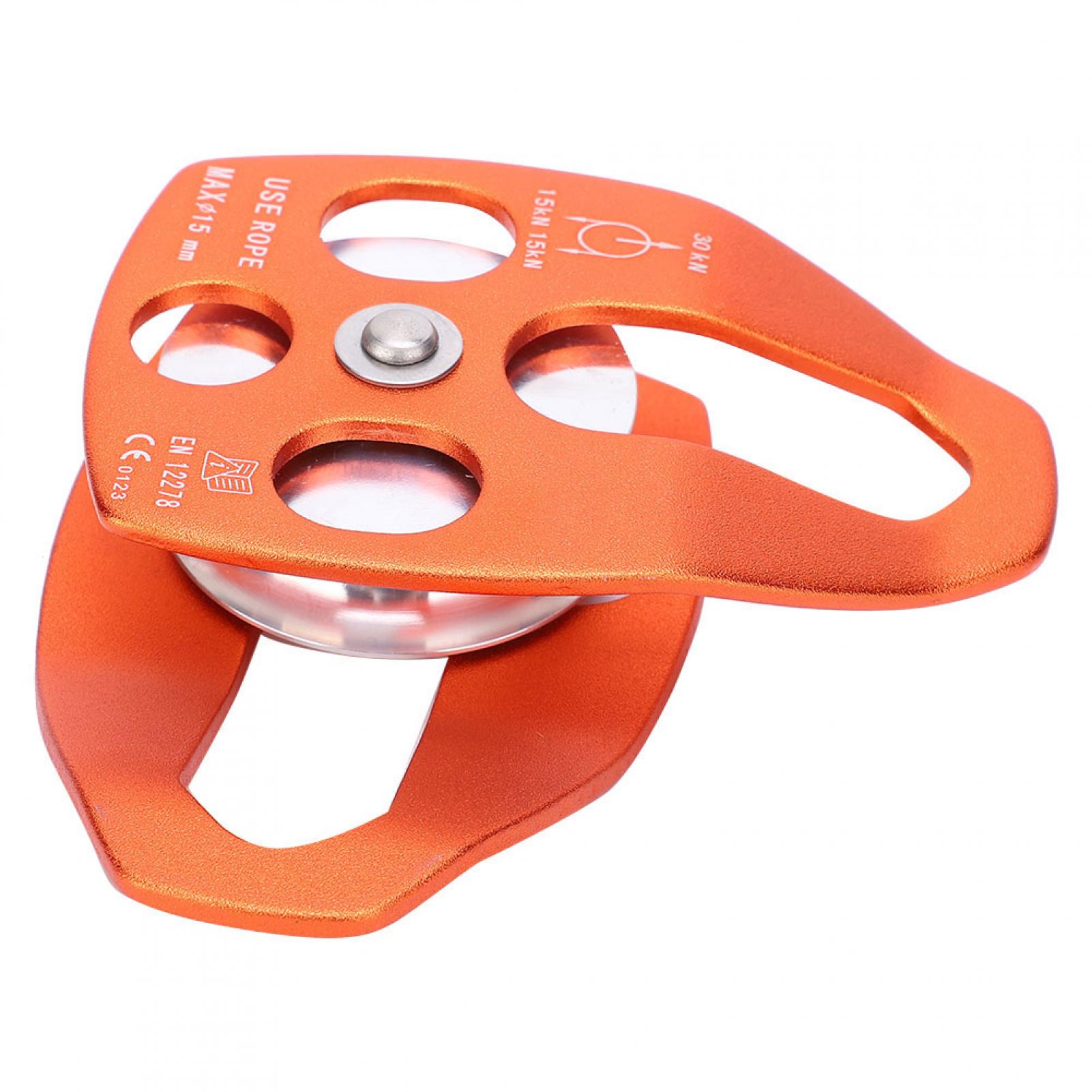 Rating To 30KN Quality-manufactured Pulley Practical Single Sheave, Pulley, For Ski Patrol Tower Work Orange