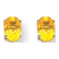 thumbnail image 1 of Boucles d'Oreilles Saphir Jaune Or Blanc 14K, 1 of 2