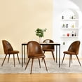 thumbnail image 2 of Homy Casa Set of 2 Armless Dining Chairs with Curved Upholstered Back, Brown Faux Suede, 2 of 10