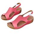 thumbnail image 2 of Cameland Summer New Foreign Trade Large Size Wedge With Fish Mouth Solid Color Large Size One Line Buckle Beach Sandals, 2 of 8
