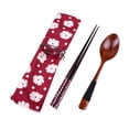 thumbnail image 2 of TIMIFIS Dinnerware Sets Cutlery Set Japanese Vintage Wooden Chopsticks Spoon Tableware 2pcs Set New Gift, 2 of 2