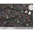 thumbnail image 2 of Soimoi Viscose Chiffon Fabric Scissor,Buttons & Machine Sewing Print Fabric by Yard 42 Inch Wide, 2 of 3