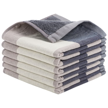 Unique Bargains Kitchen Dish Colth Tea Towel 6PCS Set for Cleaning Plaid