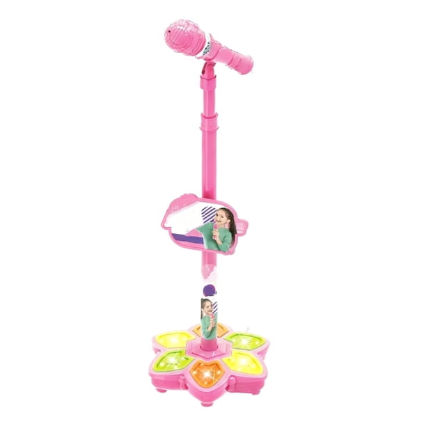 Machine de Karaoké pour Enfants Ajustable avec Lumières de Scène Clignotantes et Microphone de Chant pour Jeu Musical Éducatif
