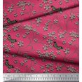 thumbnail image 2 of Soimoi Moss Georgette Fabric Insect,Leaves & Flower Floral Print Fabric by Yard 42 Inch Wide, 2 of 2