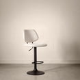 thumbnail image 3 of Bouclair Oatmeal Fabric and Metal Adjustable Counter Stool, 3 of 10