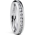 thumbnail image 1 of Women's 4MM High Polish Ladies Eternity Titanium Ring Wedding Cubic Zirconia, 1 of 6