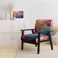 thumbnail image 2 of Designart "Radiant Spectrum Opt Art painting I" Multi-Color Abstract Upholstered Accent Chair - Modern Arm Chair For Bedroom, 2 of 7