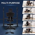 thumbnail image 4 of Soozier Weight Bench Stand with Squat Rack, Adjustable Olympic Bench, Multifunctional Arm Curl Pad, Leg Extension, Barbell Stand, Strength Training, Workout Equipment for Home, Office, Gym, Grey, 4 of 9