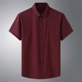thumbnail image 4 of Birdeem Chemises pour Hommes Hommes Mode Affaires Col Rabattu Bouton Col Rabattu Poche Chemise à Manches Courtes Blouse, 4 of 12