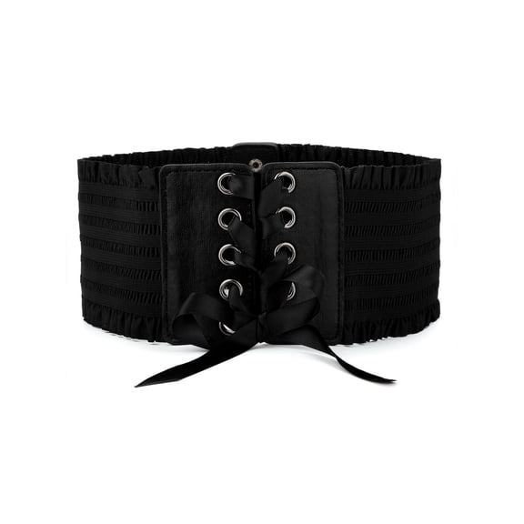 Unique Bargains Ceintures Larges Élastiques Extensibles pour Femmes, Ceinture à Boutons, Décoration de Robe