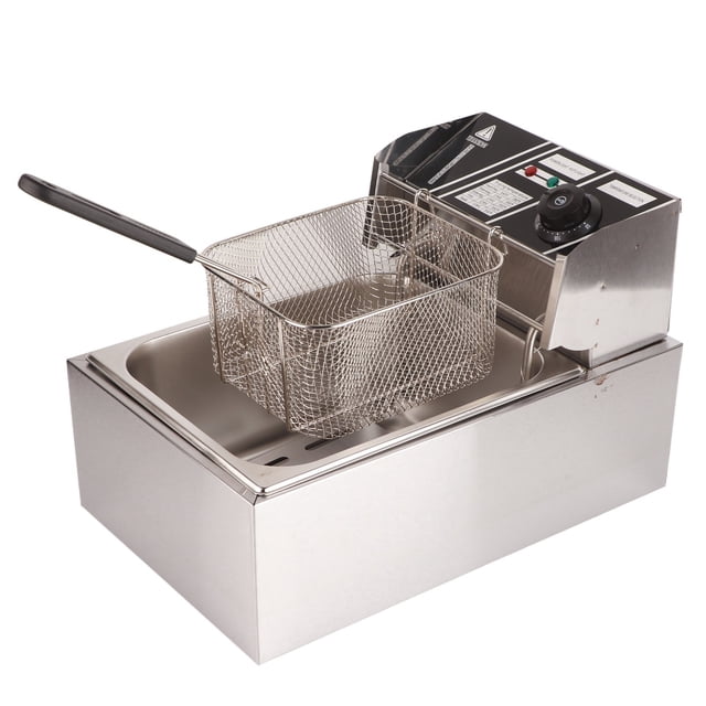 Friteuse Électrique, Friteuse Profonde en Acier Inoxydable 6 L Prise US Renforcée pour Frites pour Poulet pour Restaurant