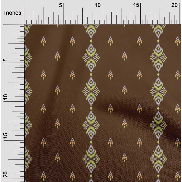 oneOone Polyester Lycra Fabric Stripe & Swirl Ikat Decor Fabric Printed BTY 56 Inch Wide
