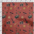 thumbnail image 3 of Soimoi Musical Instruments Printed, Poly Canvas Fabric, Decor Sewing Fabric by The Yard 56 Inch Wide,Decorative Fabric for Curtains Tote Bags, Pastel Red, 3 of 5