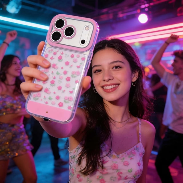 Vibrant LED Bowknot Phone Case, Built-in Light Up Phone Cases, Multiple Pattern & Flash Modes, Castle Phone Cases for iPhone 13/14/15/16/17, Perfect for Daily Use (iPhone 16,Floral)