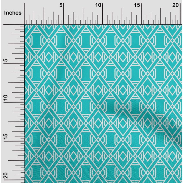 oneOone Organic Cotton Voile Fabric Check & Geometric Printed Craft Fabric BTY 42 Inch Wide