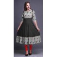 thumbnail image 2 of Bimba Kurtis Indiennes Imprimées Triangle à Facettes Géométriques Gris Pâle pour Femmes Anarkali Kurti Maxi Robe Décontractée Grande, 2 of 5
