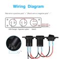 thumbnail image 4 of Lighter Socket 12V/24V with Rocker Toggle Switch PD&QC3.0 USB C Outlet with LED Voltmeter Waterproof for Car Boat B, 4 of 4