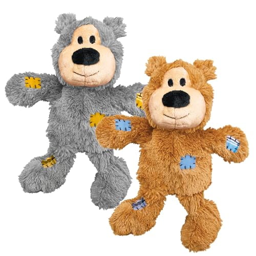 KONG Jouet en Peluche Ours Wild Knots pour Chien avec Cordes Nouées, Très Grand (Lot de 2)