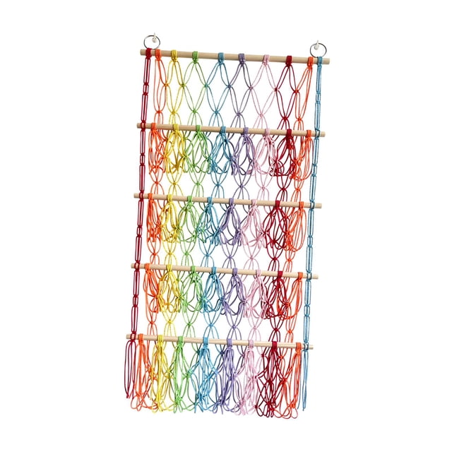 Organisateur Suspendu Rangement pour Peluches Chambre Livres Filet Hamac pour Toutous Multicolore