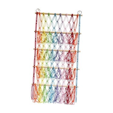 Organisateur Suspendu Rangement pour Peluches Chambre Livres Filet Hamac pour Toutous Multicolore