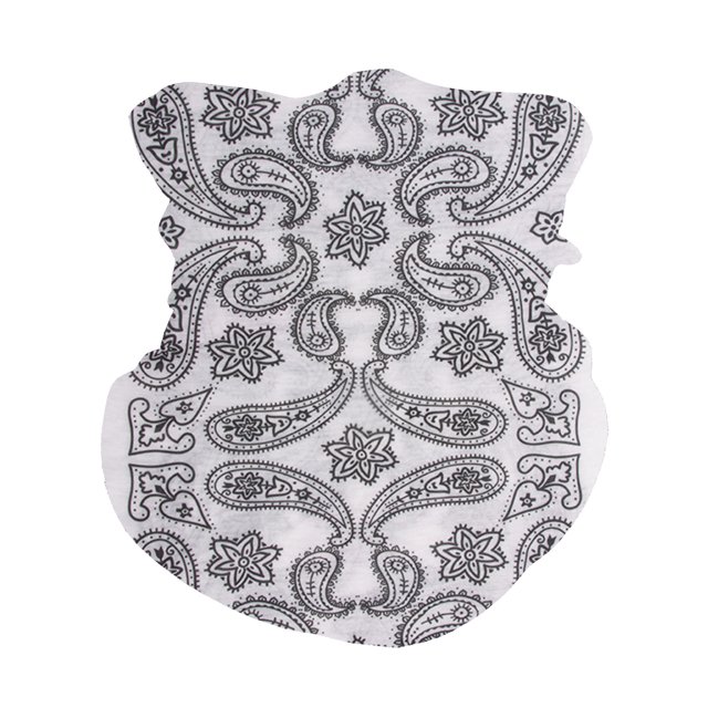 Top Headwear Face Covering Neck Gaiter - White Paisley