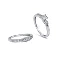 thumbnail image 2 of 1/6ct Diamond Engagement Wedding Ring Set 10K White Gold, 2 of 4