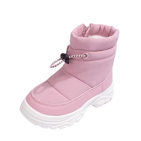 Yammkia Kids Snow Boots Girls Kids Barefoot Snow Boots for Winter: Minimalist Zero Drop - Wide Toe Box Hiking Boots for Toddler/Boys/Girls Size 11.5 (Pink,Little Kids 11.5)
