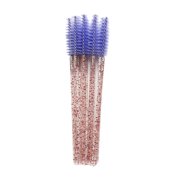 thinsony 50PCS Eyelashes Crystal Handle Brush Mascara Wands Applicator Cosmetic Brush Disposable Make Up brushes,Purple